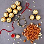 Sneh Pearl Rakhi Set With Almonds & Ferrero Rocher