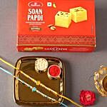 Sneh Vibrant Set Of 2 Pearl Rakhis & Soan Papdi