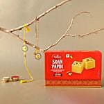 Sneh Yellow Bhaiya Bhabhi Rakhis & Soan Papdi