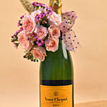 Champagne & Mixed Flowers Combo