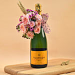 Champagne & Mixed Flowers Combo