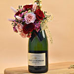 Champagne & Mixed Roses Combo