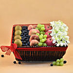 Dendrobium & Mixed Fruits Rectangular Basket