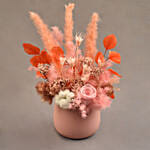 Enticing Mixed Preserved Flowers Designer Vase