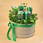 Green Button & Heineken Beer Round Gift Box