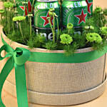 Green Button & Heineken Beer Round Gift Box