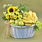 Mixed Flowers & Assorted Fruits Basket