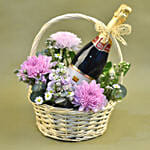 Mixed Flowers & Sparkling Juice Basket