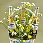 Yellow Pom & Beer Basket