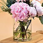 Serene Mixed Flowers Cylindrical Vase