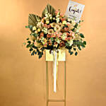 Blissful Mixed Flowers Golden Stand