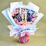 Delightful Mixed Flowers & Chocolates Bouquet