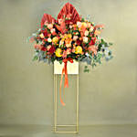 Heavenly Mixed Flowers Golden Stand