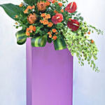 Lovely Mixed Flowers Purple Stand