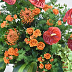Lovely Mixed Flowers Red Stand
