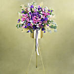 Mesmerising Purple & Pink Flowers Tripod Stand