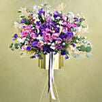 Mesmerising Purple & Pink Flowers Tripod Stand