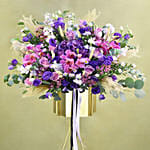 Mesmerising Purple & Pink Flowers Tripod Stand