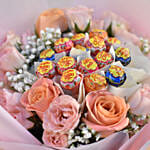 Pink Spray Roses & Chupa Chups Bouquet