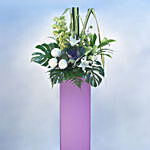 Refreshing Mixed Flowers Purple Stand