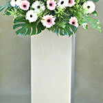 Serene Mixed Flowers Grey Stand