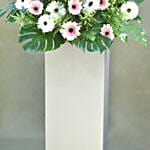 Serene Mixed Flowers Grey Stand