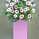 Serene Mixed Flowers Purple Stand