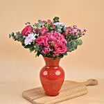 Charming Blooms Red Oval Vase