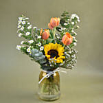 Delightful Mixed Flowers Vase