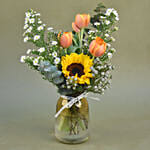 Delightful Mixed Flowers Vase