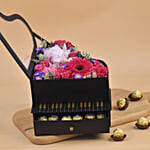 Fresh Blooms N Ferrero Black Piano Box