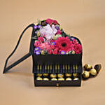 Fresh Blooms N Ferrero Black Piano Box