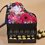 Fresh Blooms N Ferrero Black Piano Box