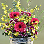 Happy Flowers Willow Basket