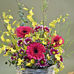 Happy Flowers Willow Basket