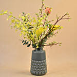 Orange Tulip & Yellow Lily Designer Vase