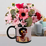 Ravishing Mixed Flowers In Personalised Mug