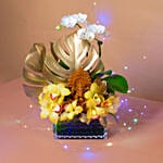 Festive Vibe Floral Vase N Ganesha Idol Combo