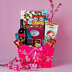 Festive Wishes Leather Gift Basket