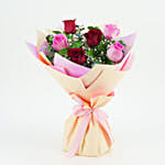 3 Pink & 3 Red Lovely Roses Bouquet