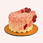 3 Pink 3 Red Roses Love Bouquet With Cake For Valentines
