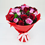 10 Pink & 10 Red Roses Glorious Bouquet