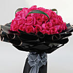 50 Dark Pink Roses Bouquet