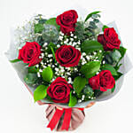 Bunch Of Beautiful 6 Red Rose For Valentines