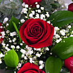 Bunch Of Beautiful 6 Red Rose with I Love You Balloons