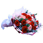 Rose & Carnation Bouquet For Valentines