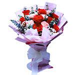 Rose & Carnation Bouquet With I Love You Table Top For Love
