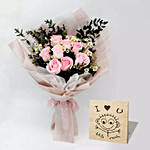 Titanic Rose Chamomile Bouquet With I Love You Table Top For Valentines