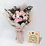 Titanic Rose Chamomile Bouquet With I Love You Table Top For Valentines