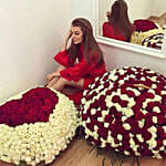 Red & White Rose Arrangement for Valentines Day